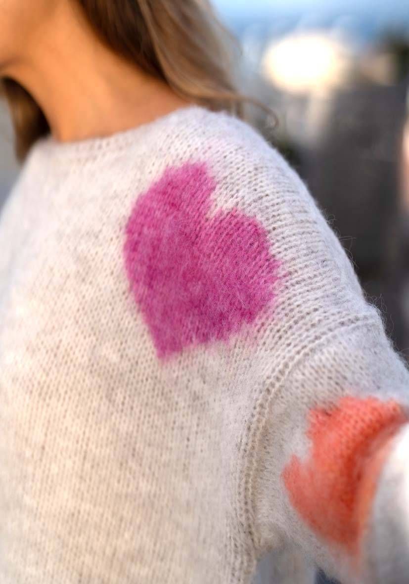 Miss Goodlife Pullover Hearts allover – lightgrey Günstig kaufen