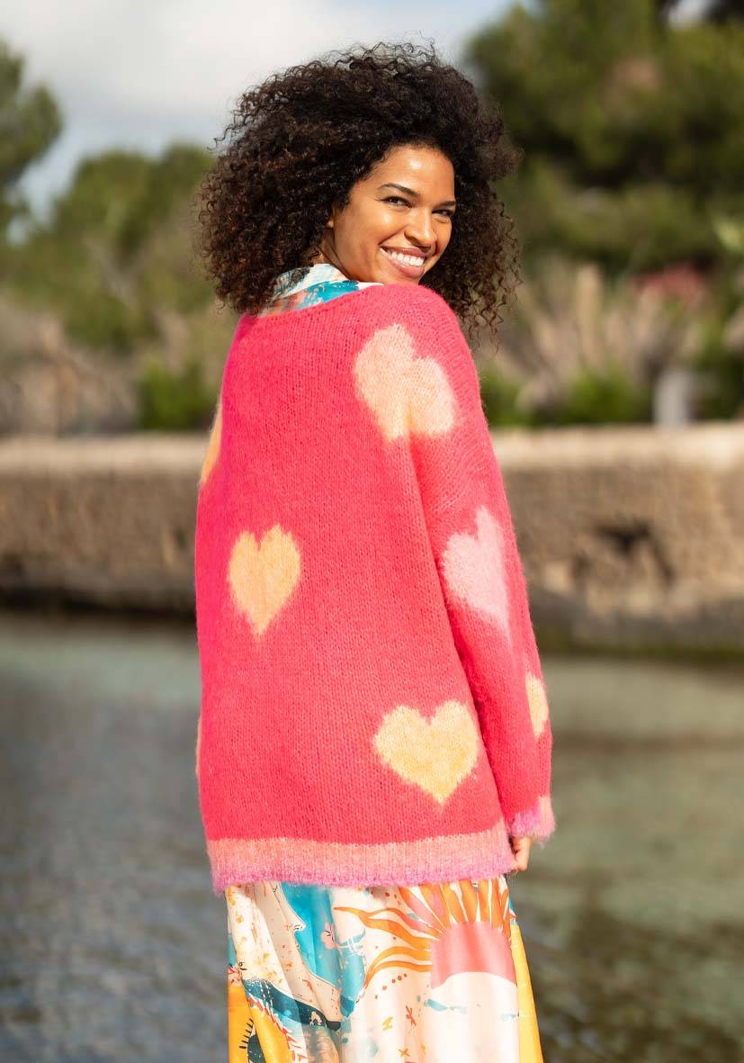 Miss Goodlife Pullover Hearts allover – pink Versandkostenfrei