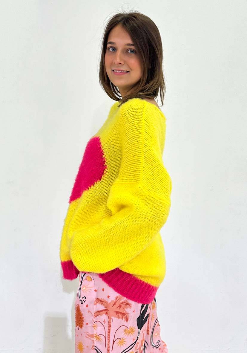 Miss Goodlife Pullover Heart – yellow Weihnachtsangebot