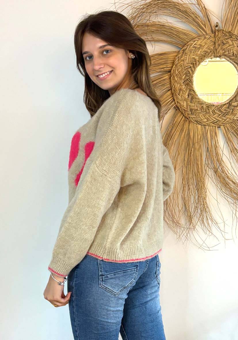 Miss Goodlife Pullover Love – sand Osterangebot