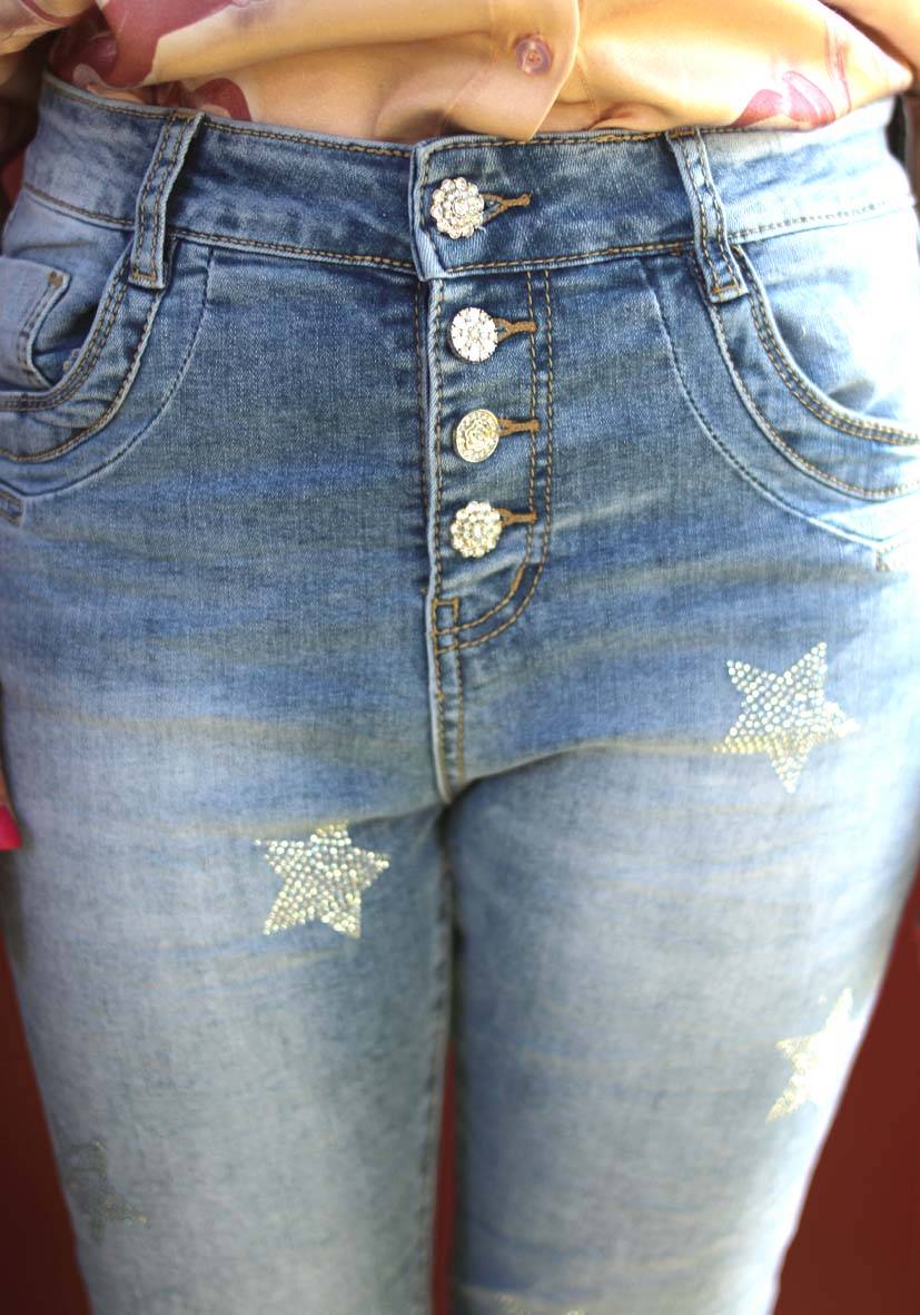 Miss Goodlife Jeans Silver Stone Stars Tägliche Deals