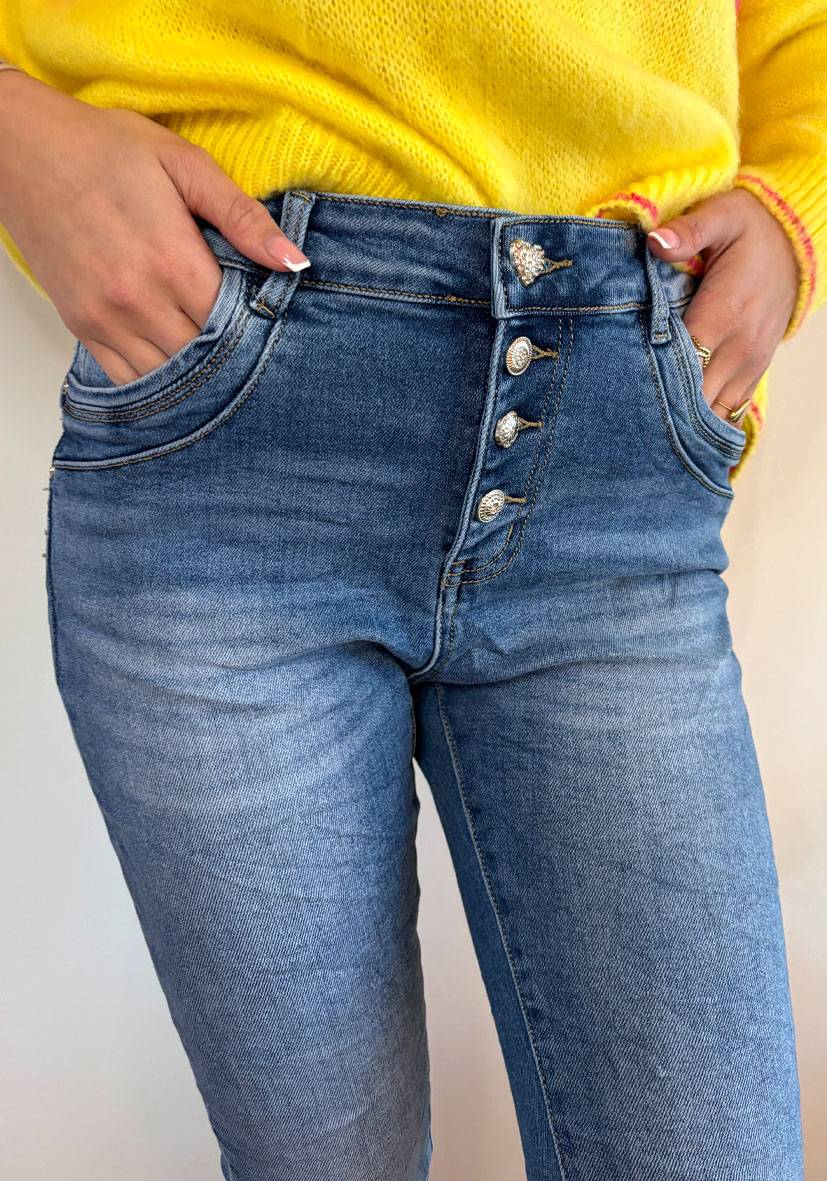 Miss Goodlife Star Jeans Heart Button – blue VIP-Rabatte