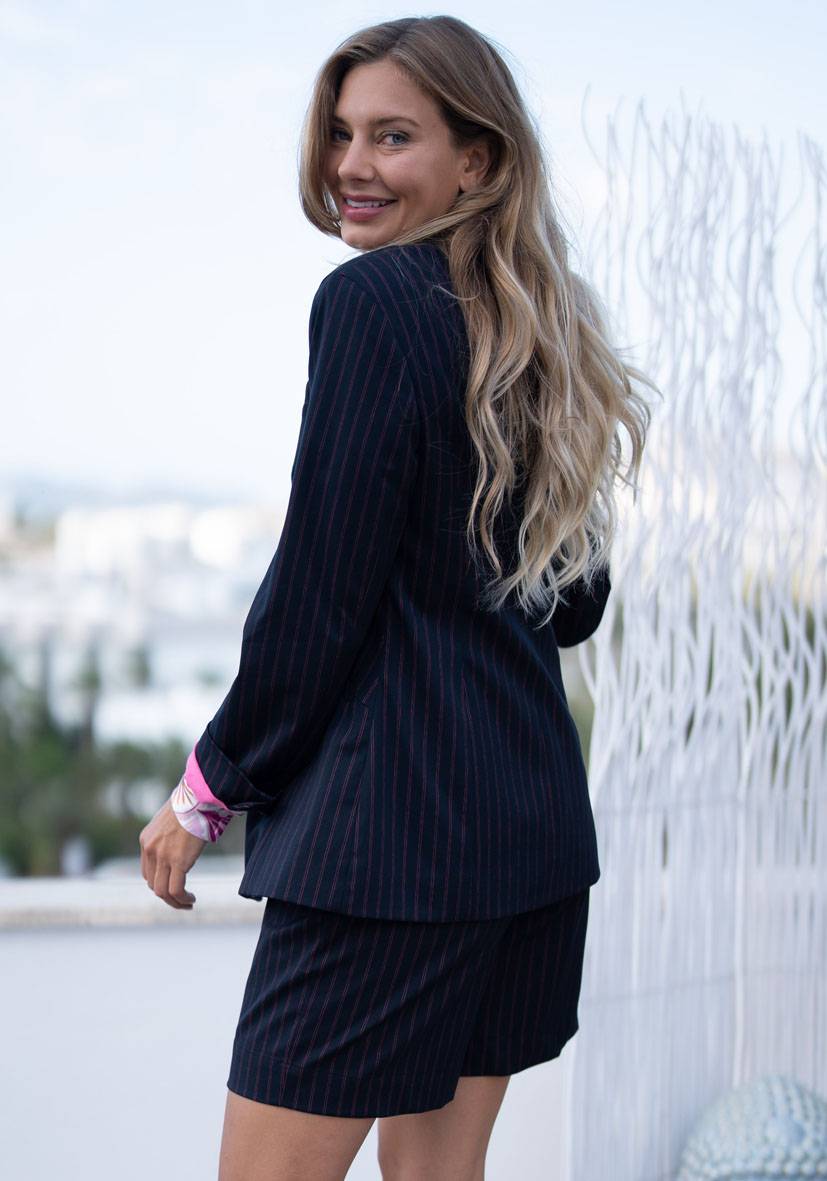 Miss Goodlife Blazer Neon Pinstripes – neon Nur für heute