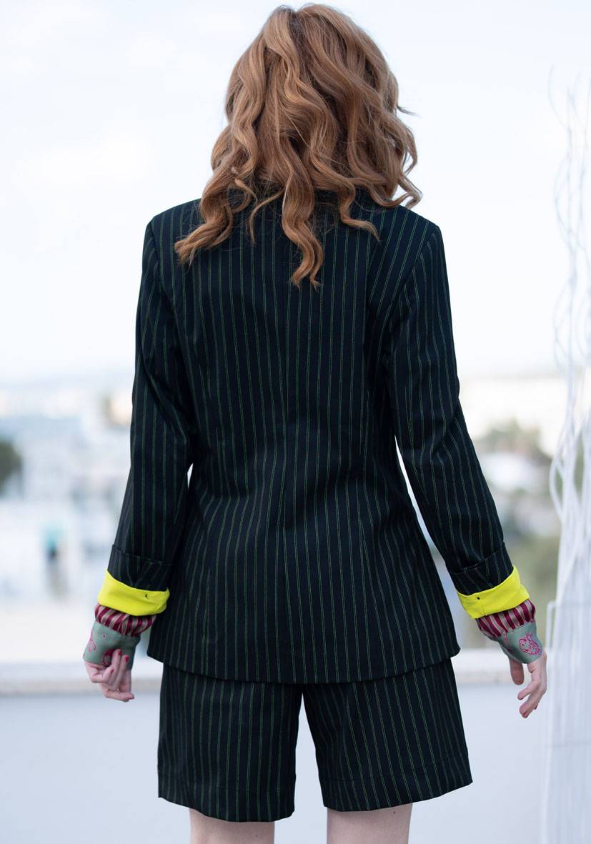 Miss Goodlife Blazer Neon Pinstripes Sonderangebot der Fabrik