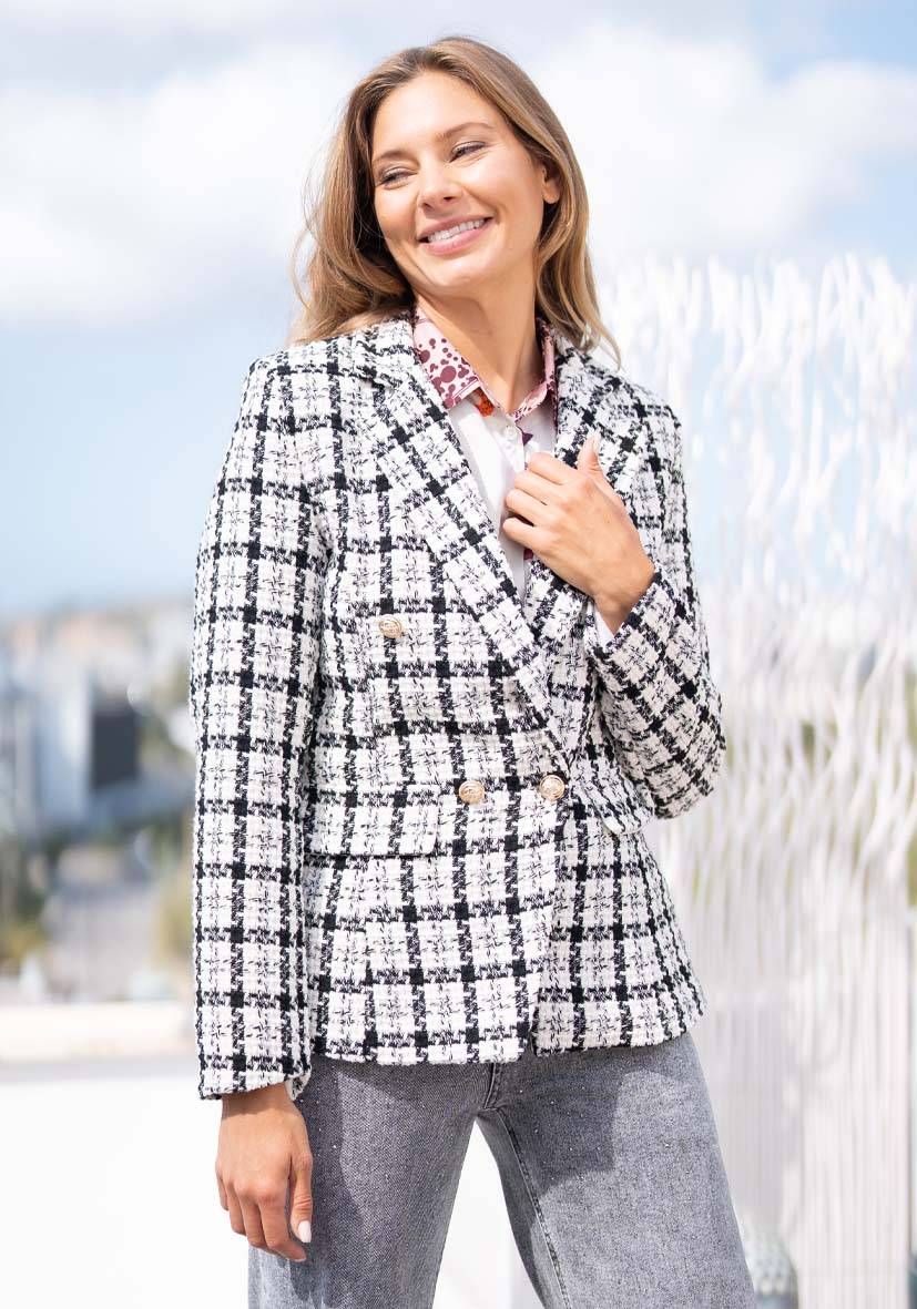 Miss Goodlife Blazer Tweed – black Bis zu 55% Rabatt