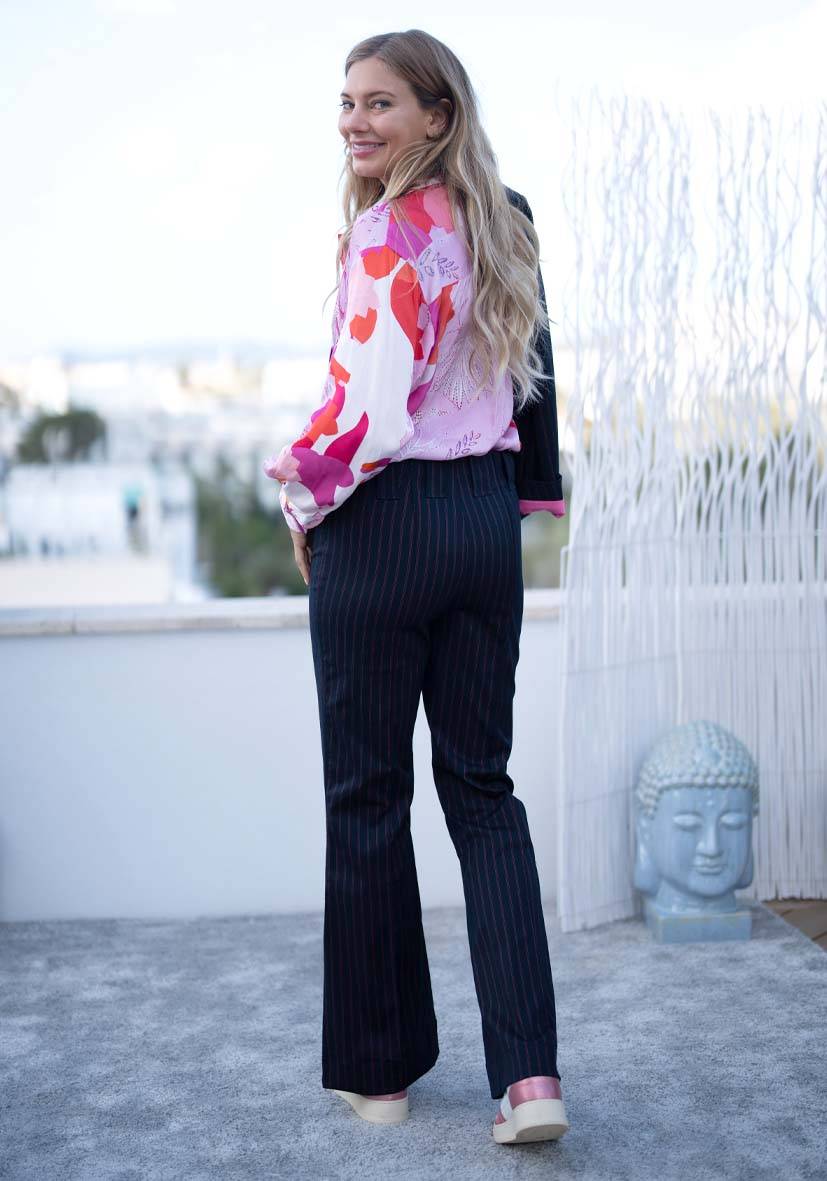 Miss Goodlife Pants Neon Pinstripes – neonpink Rabatte dieses Monats