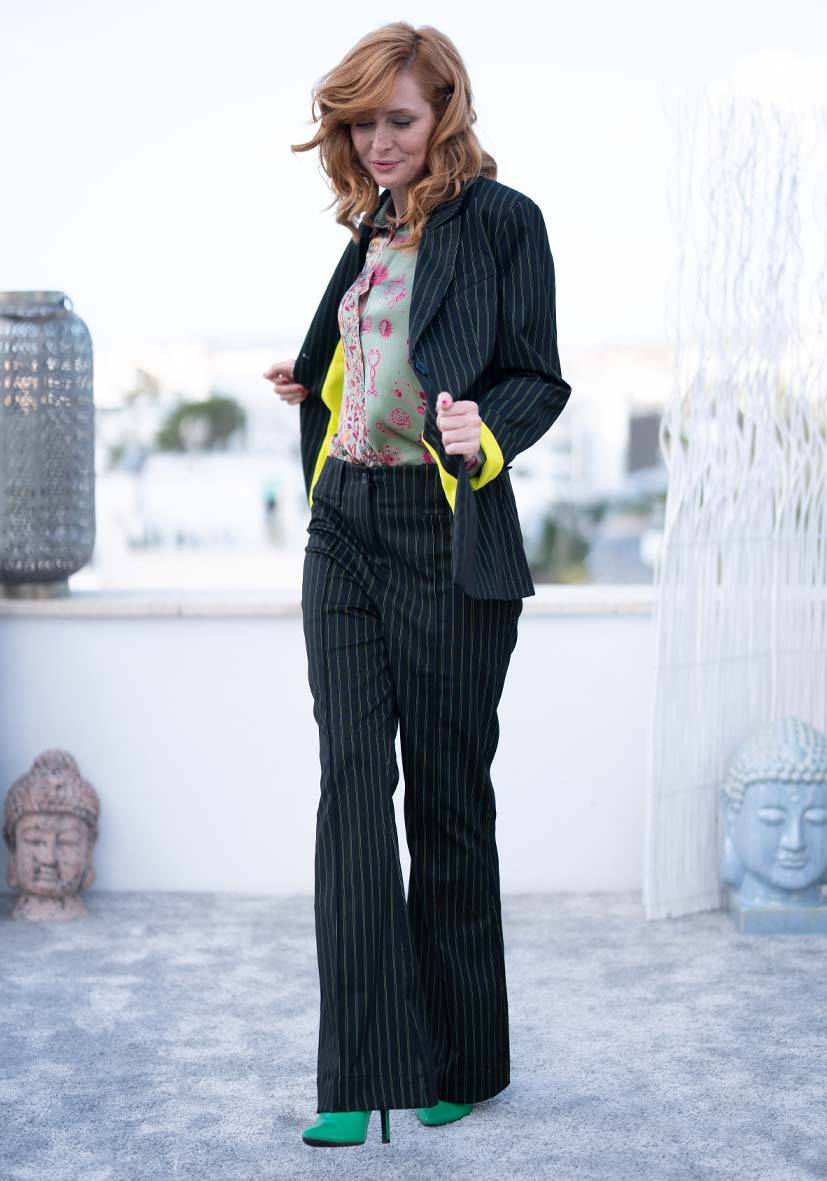 Miss Goodlife Pants Neon Pinstripes – neonyellow 2025