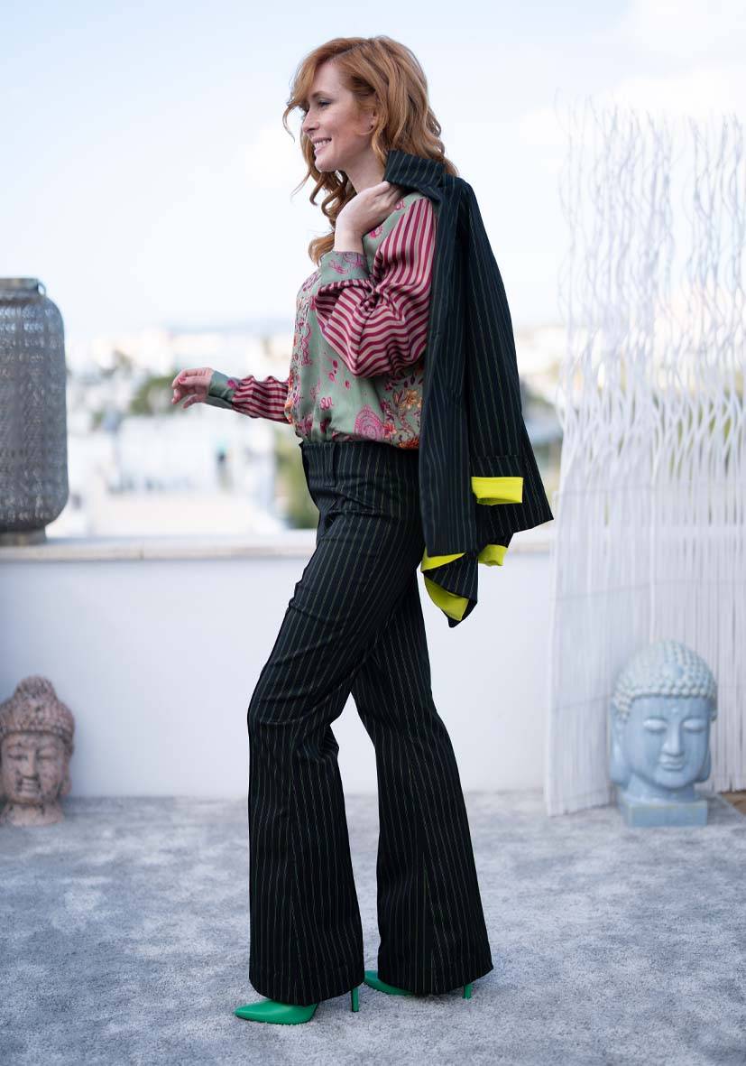 Miss Goodlife Pants Neon Pinstripes – neonyellow 2025