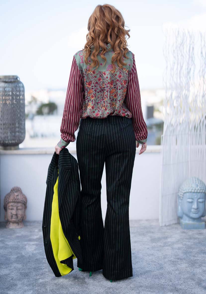 Miss Goodlife Pants Neon Pinstripes – neonyellow 2025