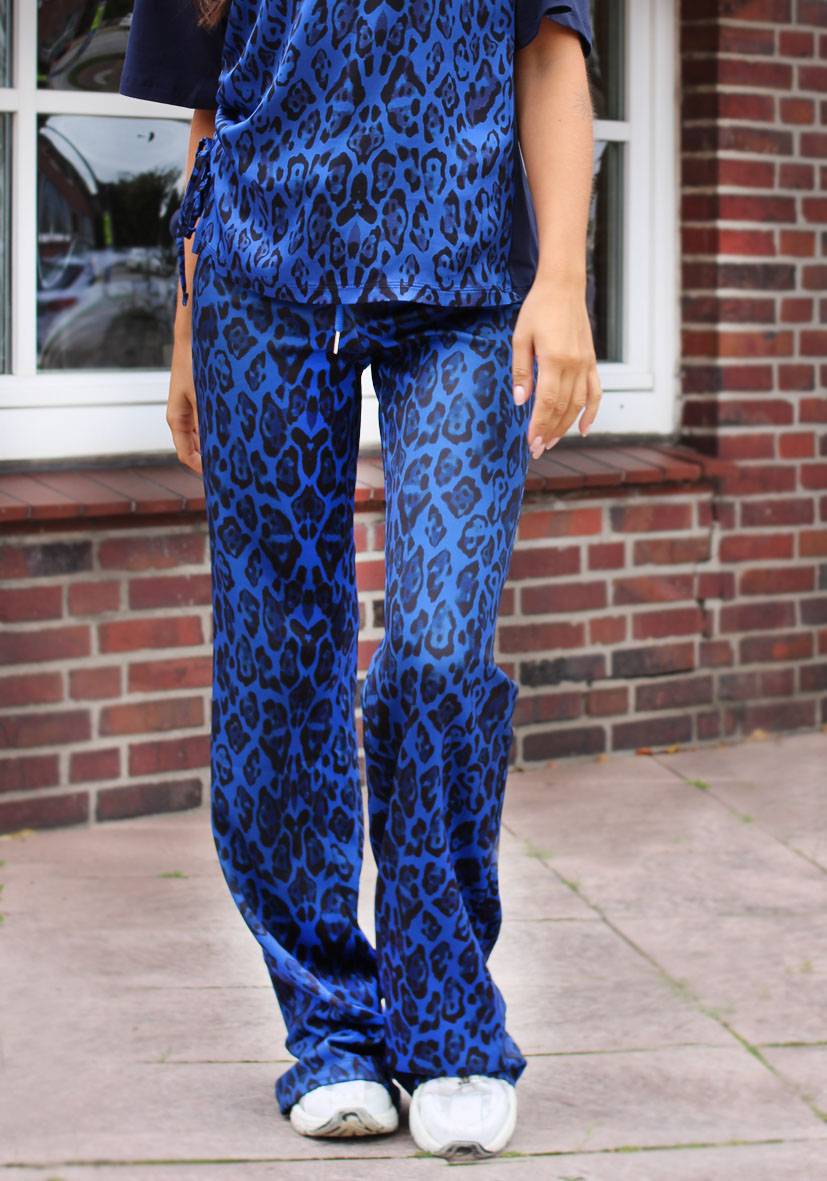 Miss Goodlife Wide Leg Pants Leo – blue Großer Ausverkauf