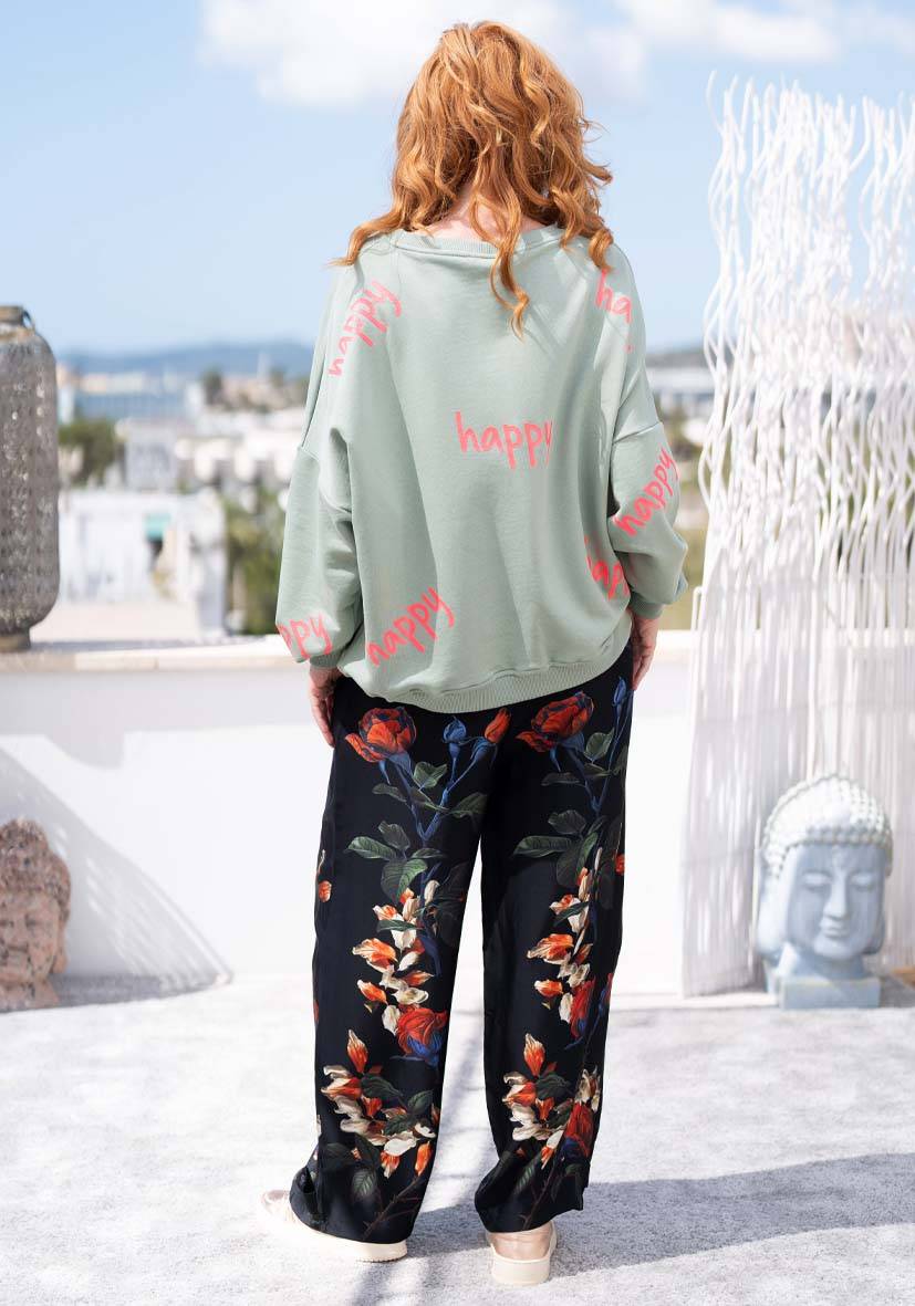 Miss Goodlife Pants Roses – black Jubiläumsangebot