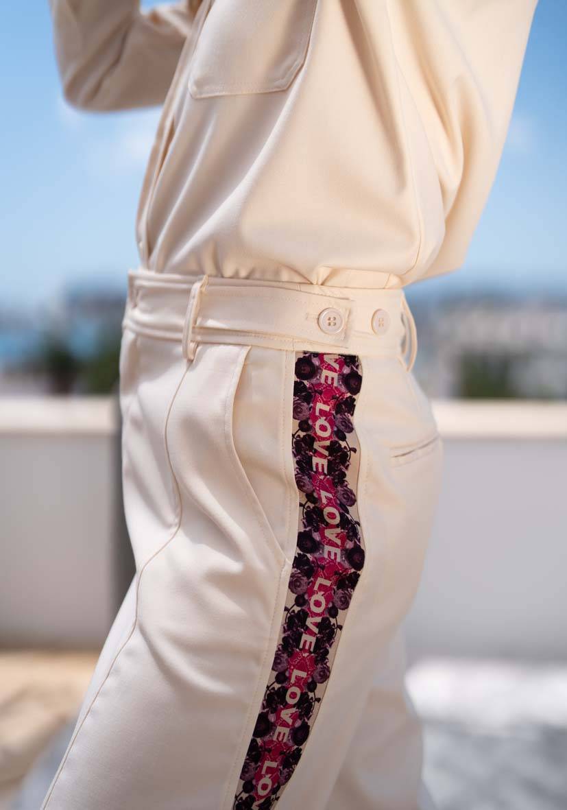 Miss Goodlife Pants Border Love – white Heißer Verkauf