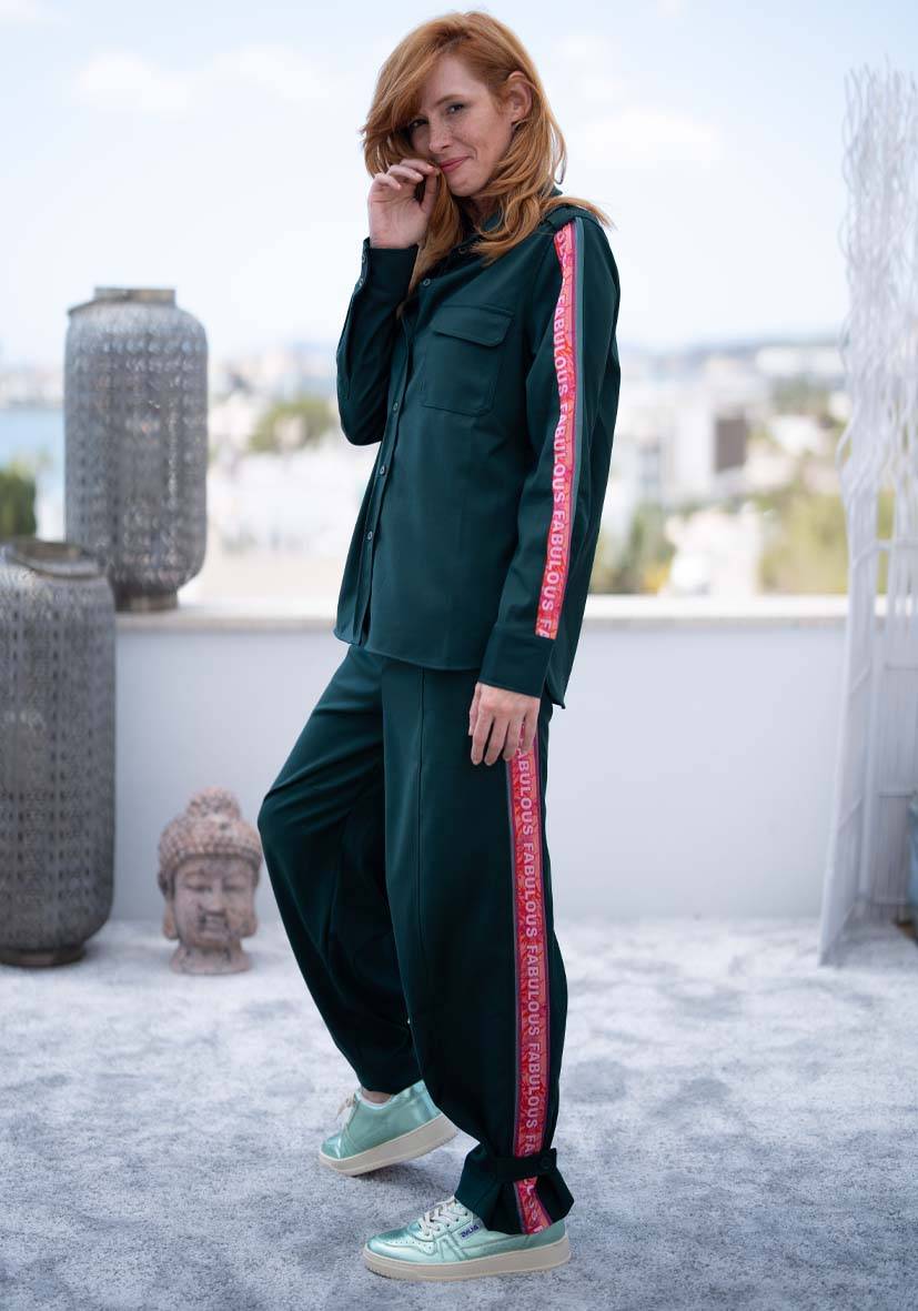 Miss Goodlife Pants Border Love – green Top Angebot