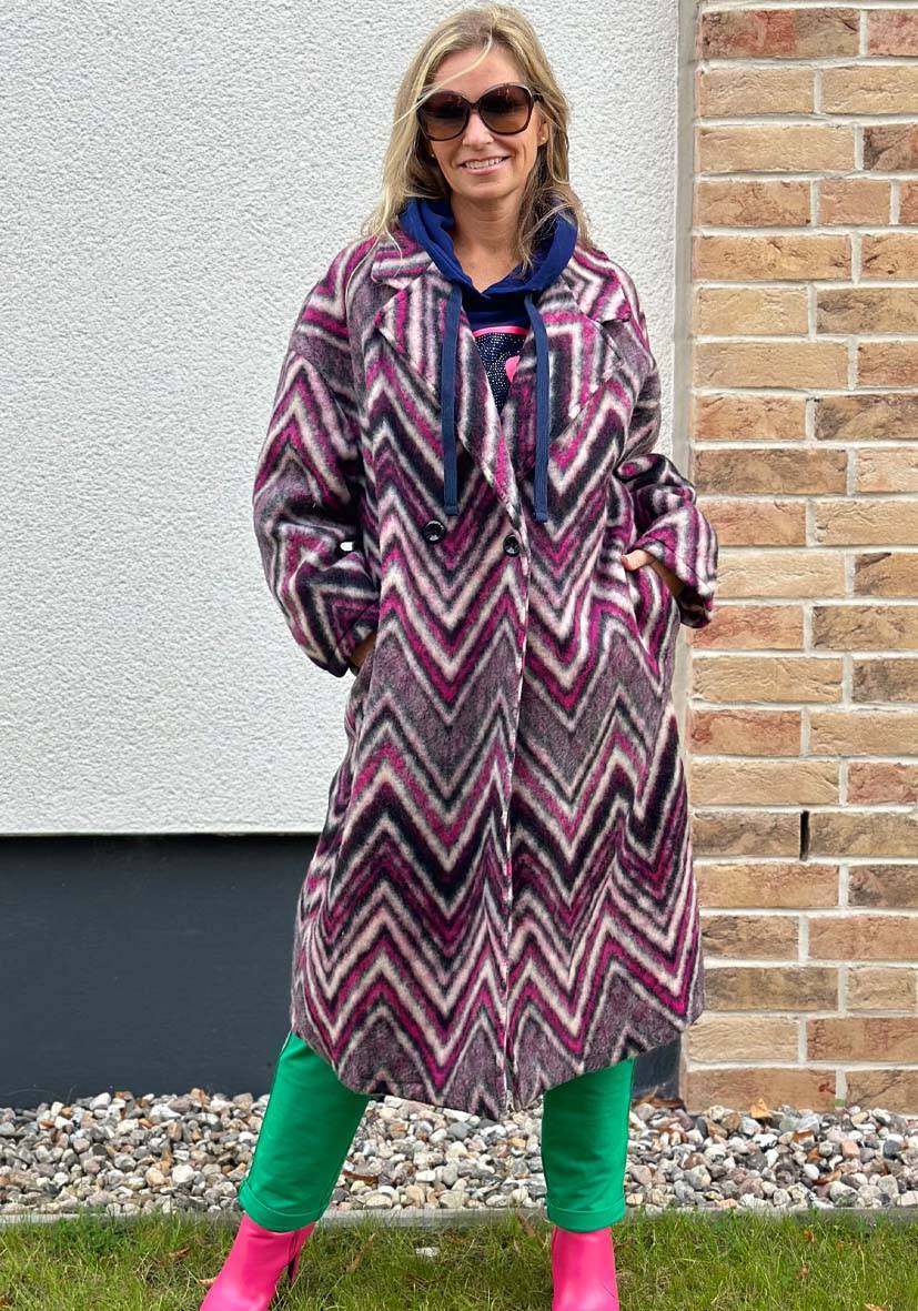 Miss Goodlife Mantel Namasté Zig Zag – black/berry/sand Neueste Stile