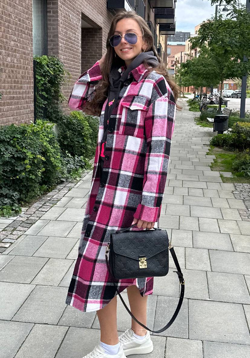 Miss Goodlife Patch-Mantel mit Taschen – pink Letzte 2 Tage