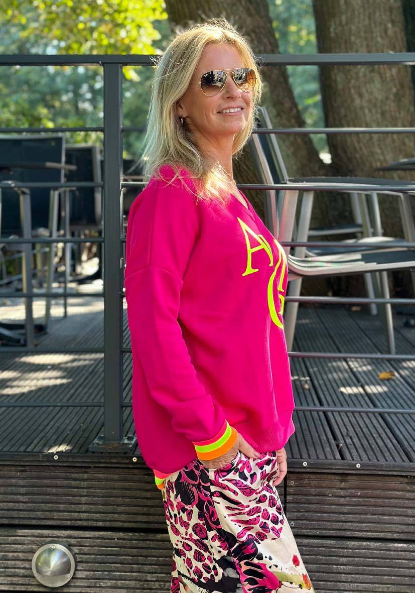 Miss Goodlife V-Neck Amour – magenta/neonyellow Letzter Tag