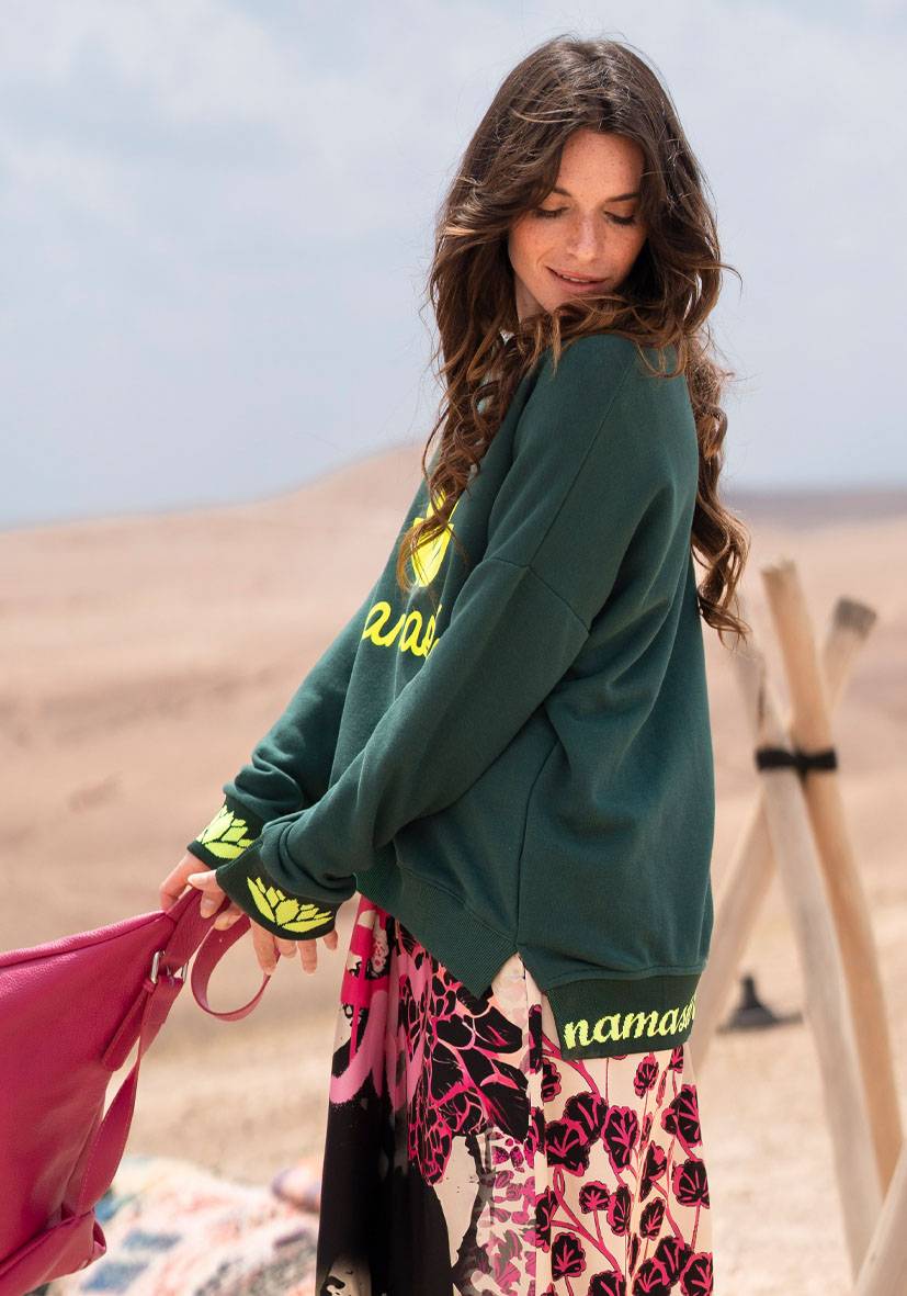 Miss Goodlife V-Neck Namasté – green/neonyellow Bis zu 60% Rabatt