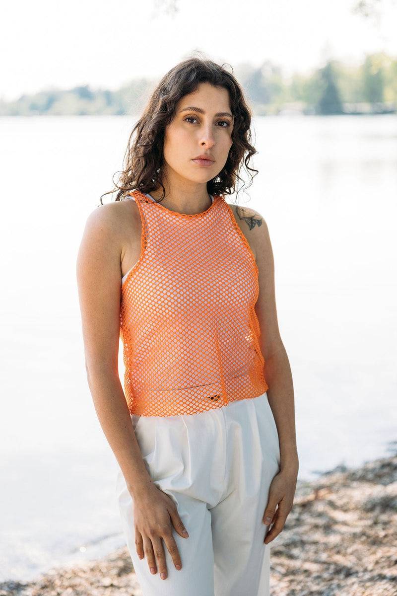 Mykke Hofmann Baumwoll-Mesh-Top Tila Valentinstagsangebot