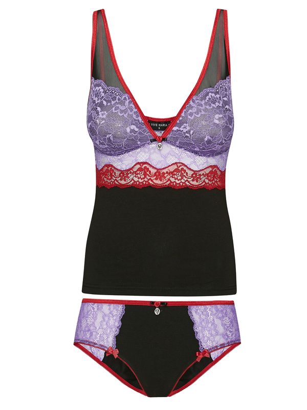 Nastrovje Potsdam Vive Maria Lavender Kiss Damen Wäscheset: Top mit Panty lilac/black Vatertagsangebot
