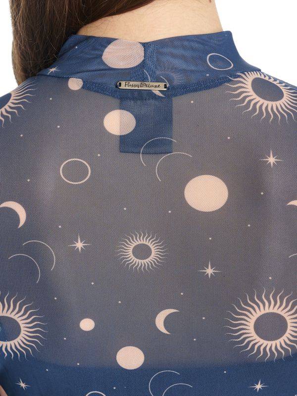 Nastrovje Potsdam Pussy Deluxe Celestial Blue Mystic Damen 2-in-1-Kleid blau allover Kauf eins, bekomm eins gratis