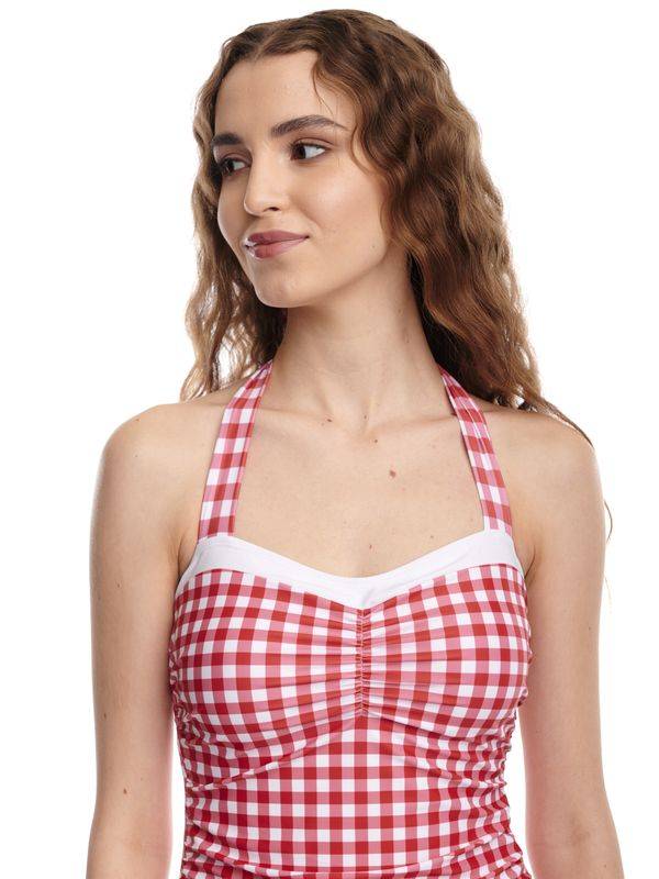 Nastrovje Potsdam Pussy Deluxe Red Plaid Damen Badeanzug rot allover 50% Rabatt mit kostenlosem Versand