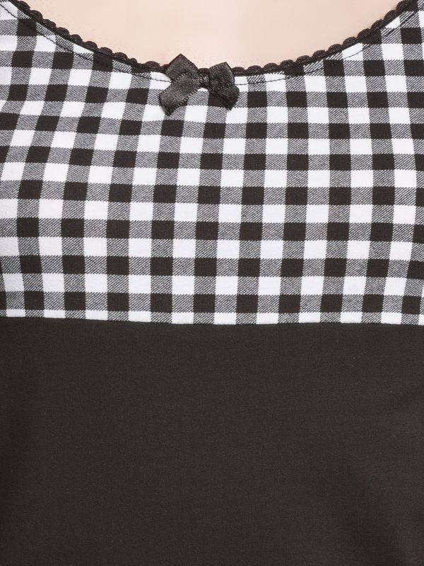 Nastrovje Potsdam Pussy Deluxe Plaid Evie Damen T-Shirt schwarz/weiß Zeitbegrenzte Promotion