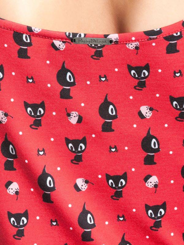 Nastrovje Potsdam Pussy Deluxe Kitty Cupcake Love Damen A-Linien-Kleid rot allover Bis zu 65% Rabatt