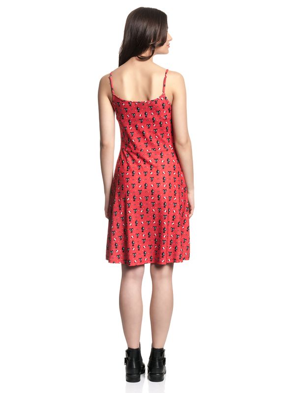 Nastrovje Potsdam Pussy Deluxe Kitty Cupcake Love Damen A-Linien-Kleid rot allover Bis zu 65% Rabatt