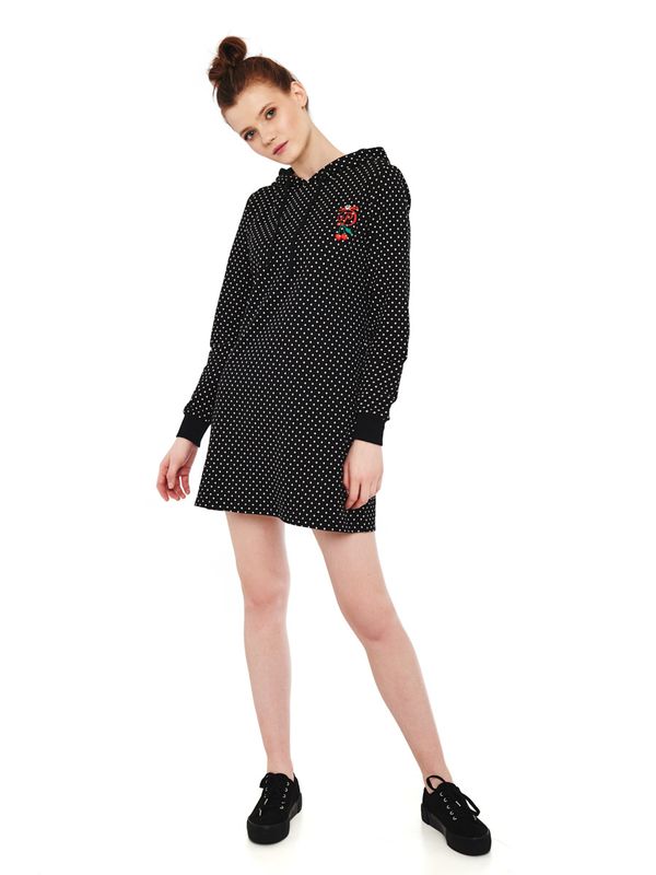 Nastrovje Potsdam Pussy Deluxe Cherries Dots Damen Sweatkleid schwarz allover Black Friday