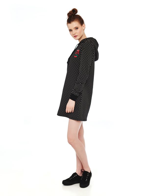 Nastrovje Potsdam Pussy Deluxe Cherries Dots Damen Sweatkleid schwarz allover Black Friday