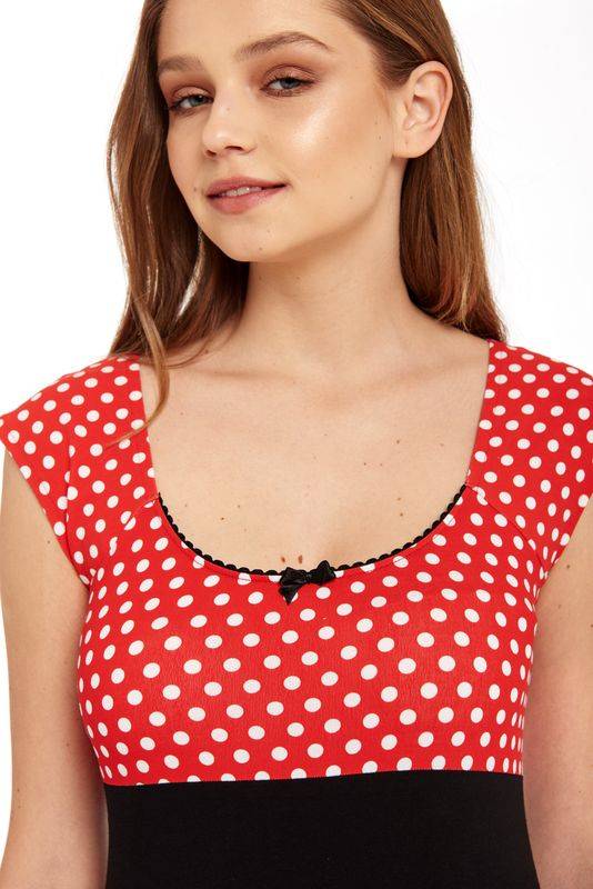 Nastrovje Potsdam Pussy Deluxe Red Dots Basic Shirt schwarz / rot allover Jubiläumsangebot