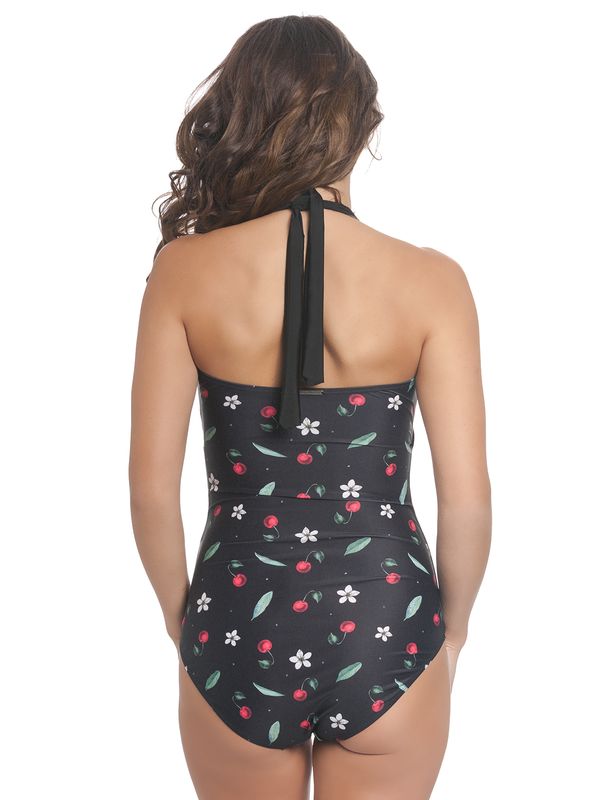 Nastrovje Potsdam Pussy Deluxe Cherry Blossom Damen Badeanzug schwarz allover Neueste Mode