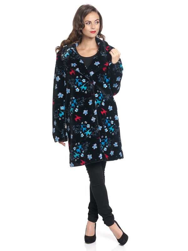 Nastrovje Potsdam Pussy Deluxe Blossom Coat Damen Wintermantel schwarz allover Blitzangebot