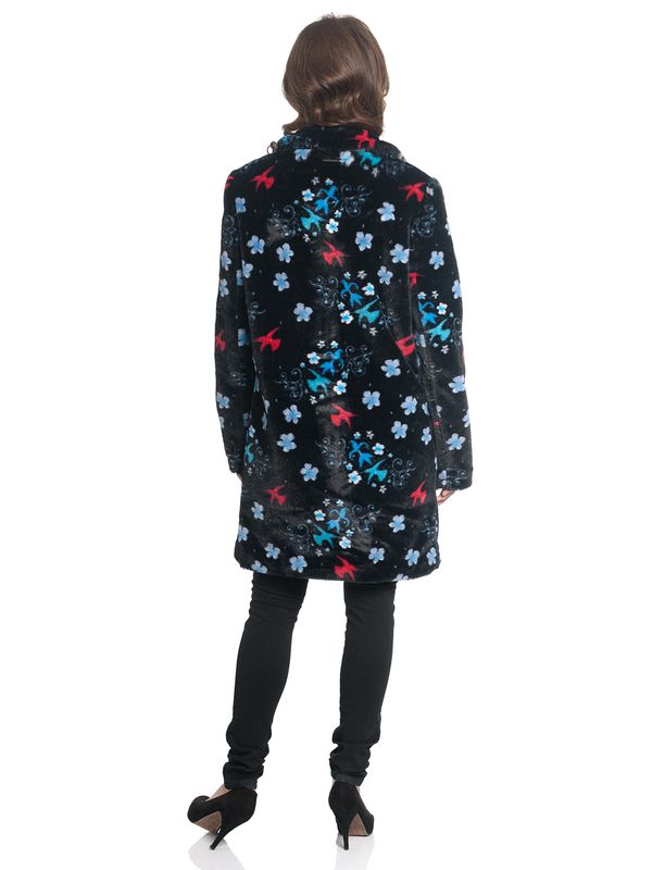 Nastrovje Potsdam Pussy Deluxe Blossom Coat Damen Wintermantel schwarz allover Blitzangebot