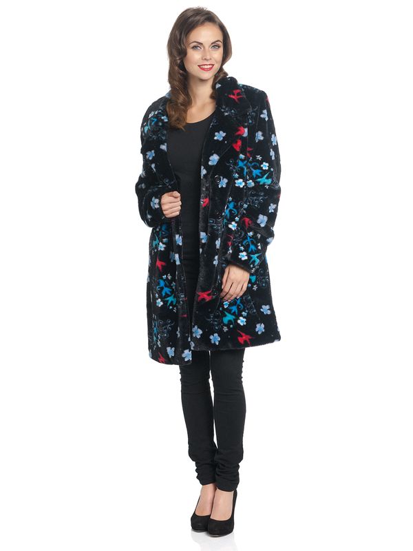 Nastrovje Potsdam Pussy Deluxe Blossom Coat Damen Wintermantel schwarz allover Blitzangebot