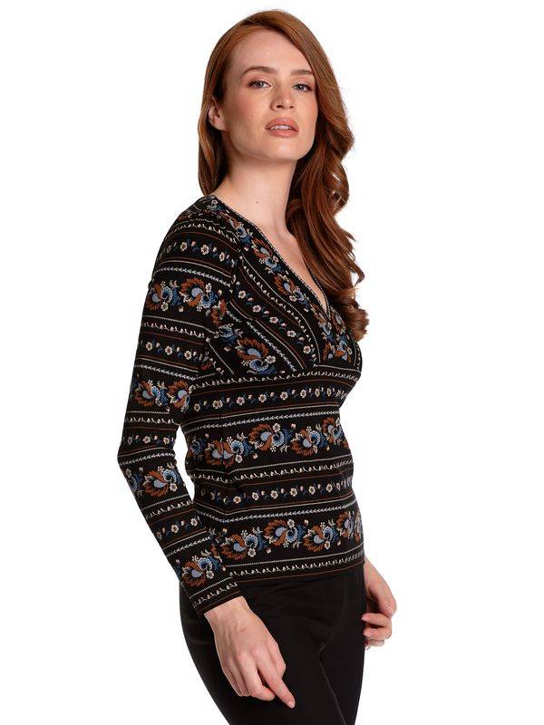 Nastrovje Potsdam Vive Maria Poetry Flower Damen Langarmshirt schwarz allover Letzte 2 Tage