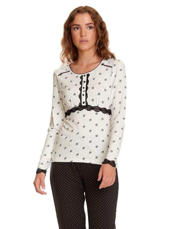 Nastrovje Potsdam Vive Maria Bisou Damen Pyjama creme allover/schwarz allover Black Friday Preise