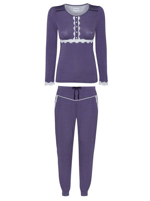 Nastrovje Potsdam Vive Maria Cosy Hanoi Damen Pyjama blau allover Auslauf