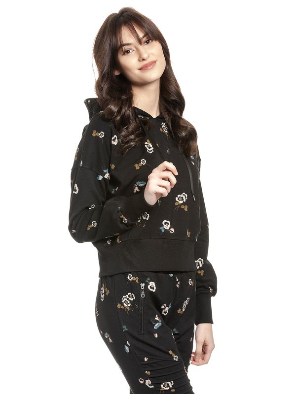 Nastrovje Potsdam Vive Maria Floral Sport Damen Kapuzenpullover schwarz allover Kostenloser Versand