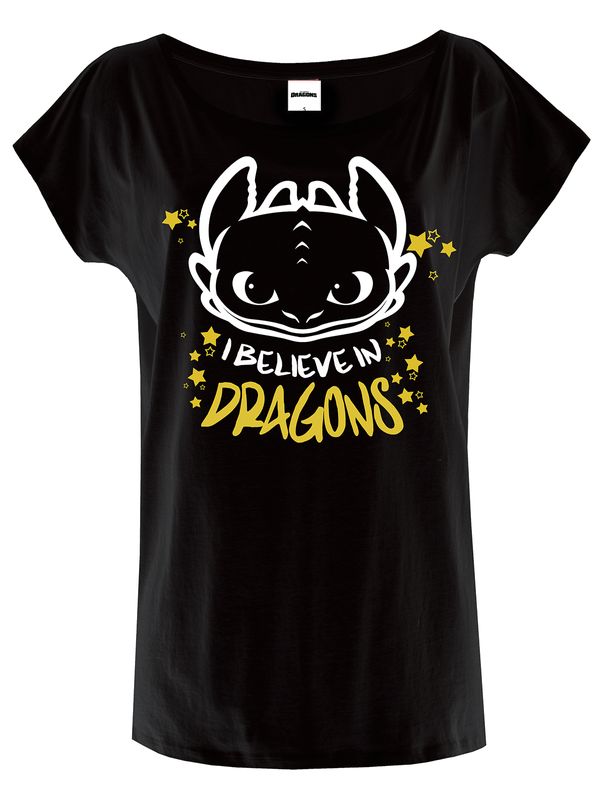 Nastrovje Potsdam Dragons, Drachenzähmen leicht gemacht I Believe Damen Loose-Shirt schwarz Kauf eins, bekomm eins gratis