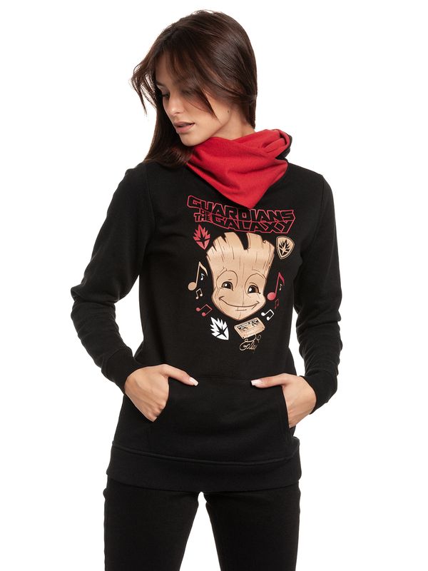 Nastrovje Potsdam Guardians of the Galaxy Music Damen Schalkragenpullover schwarz/rot Tägliche Deals