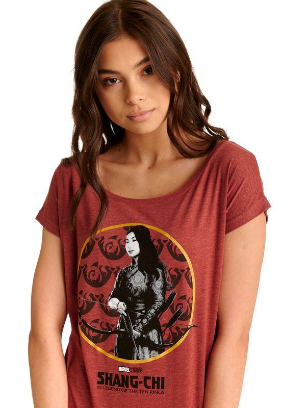Nastrovje Potsdam Shang-Chi Shang-Chi Katy Damen Loose-Shirt rot meliert Begrenzt auf 3 Tage