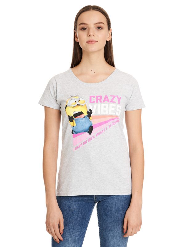 Nastrovje Potsdam Minions No Idea Damen T-Shirt grau meliert Günstiger Verkauf