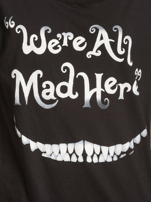 Nastrovje Potsdam Alice im Wunderland Mad Here Smile Damen Loose-Shirt schwarz Black Friday