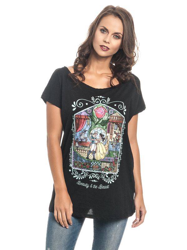 Nastrovje Potsdam Beauty & The Beast Window Damen Loose-Shirt schwarz Zeitlich begrenztes Angebot