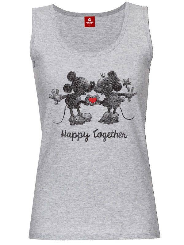 Nastrovje Potsdam Disney Mickey & Minnie Happy Damen Tanktop grau meliert Blitzangebot