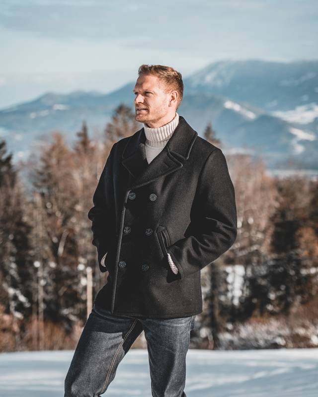 Pike Brothers 1938 Pea Coat black wool Saisonale Angebote