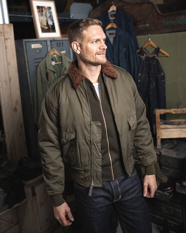 Pike Brothers 1943 B10 Flight Jacket olive drab Kauf eins, bekomm eins gratis