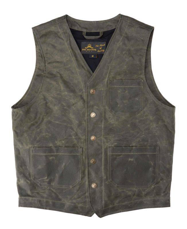 Pike Brothers 1937 Roamer Vest waxed olive Jubiläumsangebot