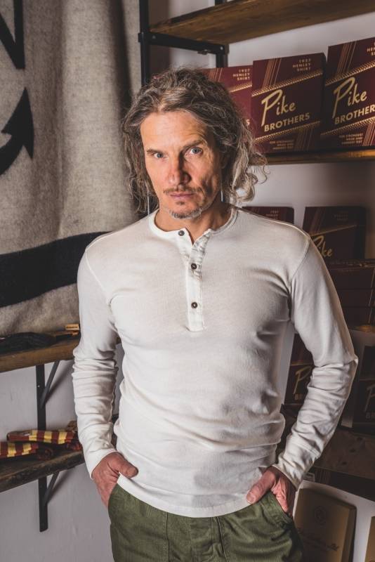 Pike Brothers 1927 Henley Shirt long sleeve ecru Discount Store für neue Produkte